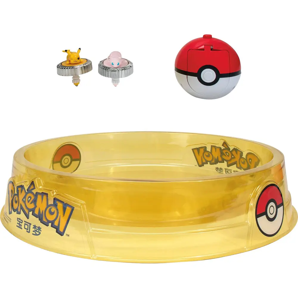 Jazwares Pokémon Battle Spinners playset con stadio Pikachu Mew