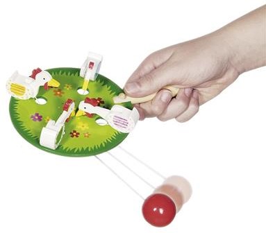Goki Galline che Beccano gioco cooperativo in legno bambini-3