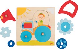 Goki Trattore, puzzle con pomelli