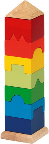 Goki torre impilabile in legno giocattolo educativo colorato FSC-3
