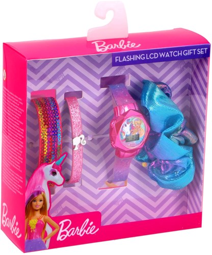 Accutime orologio per bambini Barbie LCD con accessori e scrunchie set regalo