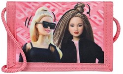 Portafoglio Barbie rosa con cordino e velcro per bambini