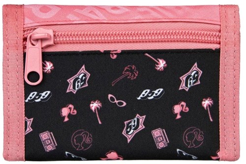 Portafoglio Barbie rosa con cordino e velcro per bambini-3