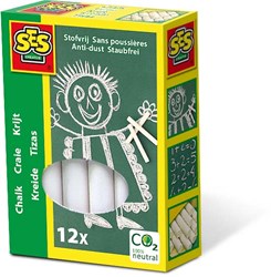 SES Creative gessetti bianchi per lavagna 12 pezzi senza polvere lavabili