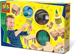 Ses set di attrezzi in legno giocattolo - martello e chiodi per bambini