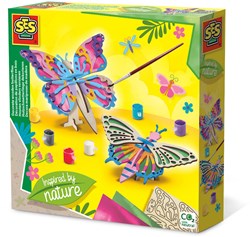 SES farfalle di legno da decorare - set creativo per bambini - giocattolo creativo