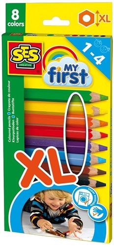 Ses matite colorate My First XL - presa ergonomica - 8 colori