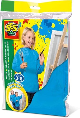 Ses grembiule pittura impermeabile bambini blu 3-8 anni creativo