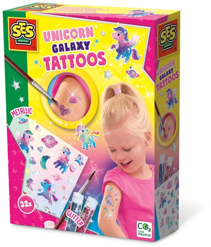Ses tatuaggi unicorno - effetto metallico - glitter - bambini - fantasia