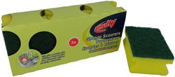 Multy spugne abrasive manico duro 3 pezzi giallo pulizia