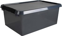 Scatola portaoggetti Comfortline grigio nero 45L plastica con coperchio