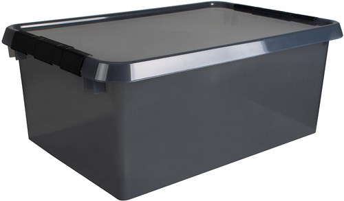 Scatola portaoggetti Comfortline grigio nero 45L plastica con coperchio