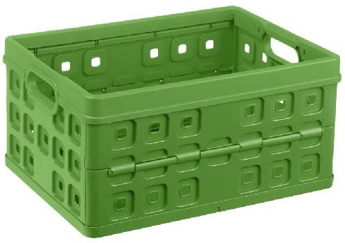 Sunware cassa pieghevole 32L verde - robusta scatola portaoggetti in plastica