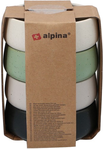 Alpina ciotole in ceramica per bambini - set stoviglie giocattolo colorato 4 pezzi