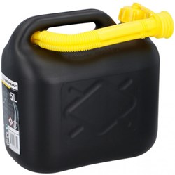 Jerrycan 5 litri nero resistente alla benzina plastica con beccuccio
