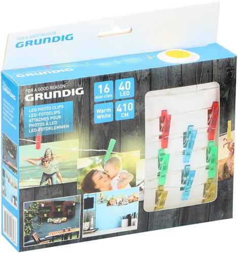 Grundig ghirlanda fotografica LED mollette 410cm decorazione multicolore