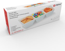 Alpina vassoio snack porcellana bianco 29,5x10x5cm piatto da portata