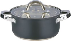 Alpina pentola con coperchio 18cm 2.4L induzione nera