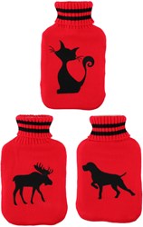 Lifetime borsa dell'acqua calda 2L con copertura lavorata a maglia rossa - borsa comfort