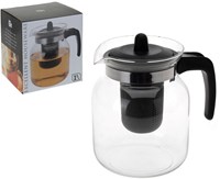 Excellent Houseware teiera in vetro 1,5 litri con infusore - bianco