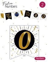 Accessorio bandierina bianco numero 0 cartone 3 pezzi decorazione festa