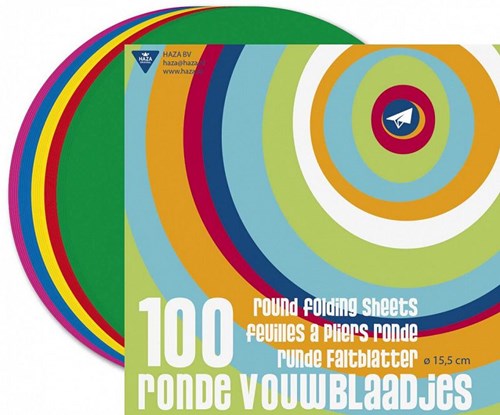 Fogli pieghevoli rotondi 15,5 cm carta origami colorata 100 pezzi creativa