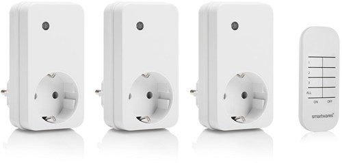 Smartwares set di interruttori wireless con telecomando - 3 prese smart per la casa intelligente