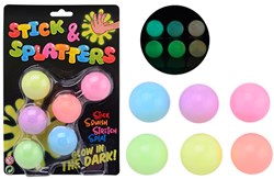 Johntoy glow in the dark giocattolo Sticky stretch palline 6 pezzi