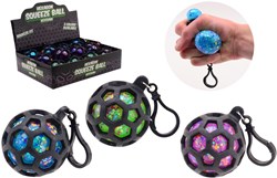 Johntoy portachiavi palla glitter - palla squeeze esagonale 3 assortiti