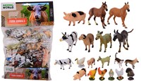 Johntoy animali da fattoria set giocattolo 20 pezzi in sacchetto plastica