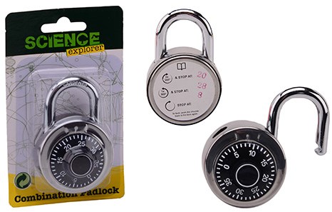 Johntoy lucchetto giocattolo Science Explorer con combinazione numerica grigio