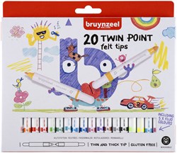 Bruynzeel pennarelli doppia punta 20 pezzi set per bambini