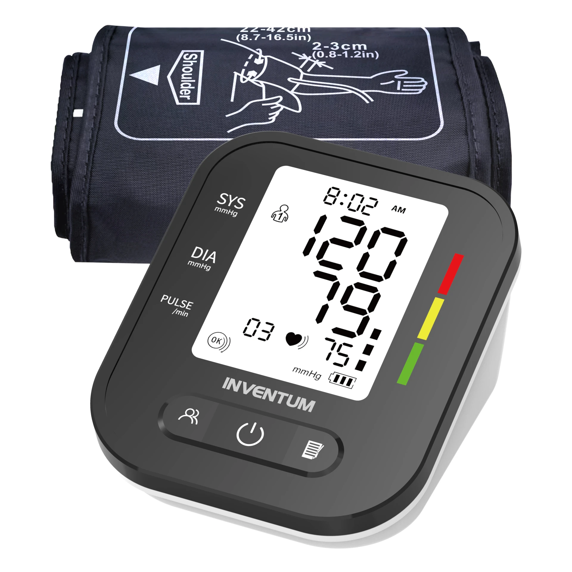 Inventum misuratore di pressione braccio - Cardiofrequenzimetro 22-42cm bracciale