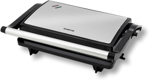 Inventum griglia a contatto griglia da tavolo 750W acciaio inox nero - apparecchio multifunzione