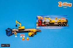 Set giocattolo veicoli da cantiere low-loader die cast plastica multicolore