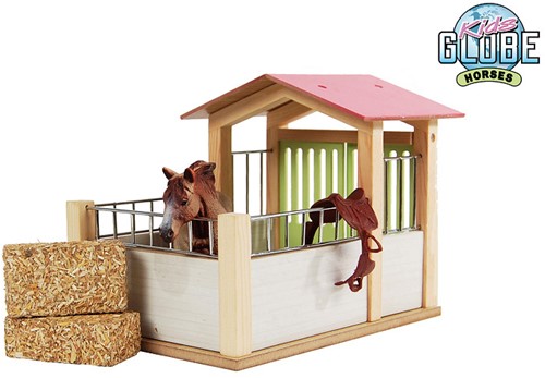 Kids Globe Paardenbox schaal 1:24 14x21cm