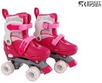 Pattini a rotelle rosa regolabili bambini misura 27-30 telaio in alluminio