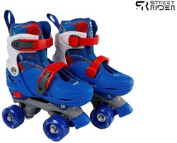 Pattini a rotelle blu regolabili telaio in alluminio misura 27-30 bambini