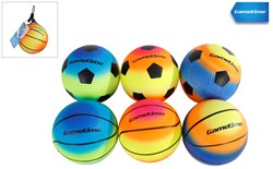 Pallone giocattolo calcio basket plastica in rete 10cm multicolore