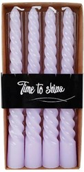 Candela da tavola twist set 4 candele lilla decorative