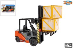 Carrello elevatore giocattolo frizione cantiere plastica 20cm con accessori