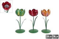 Portacandele tealight Tulip S metallo multicolore 8x8x20cm decorazione
