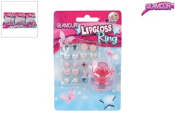 Anello lucidalabbra e adesivi per orecchini - set glamour per bambini