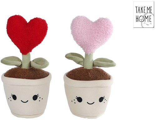 Pianta peluche cuore 27cm - morbido peluche per bambini