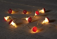 Luci LED bianco caldo a fungo catena luminosa 10 lampadine a batteria