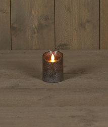 Candela LED rustica con timer - antracite - decorazione d'atmosfera