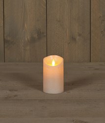 Candela LED rustica con timer - madreperla - 12,5 cm - luce d'atmosfera
