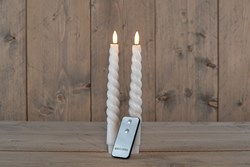 Candela LED swirl da cena con telecomando - 23cm - bianca - illuminazione d'atmosfera