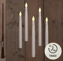 Candele LED galleggianti bianche con bacchetta magica e filo 29cm 5 pezzi decorazione