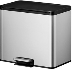 EKO pattumiera a pedale riciclaggio 3 x 9 litri acciaio inox opaco raccolta differenziata